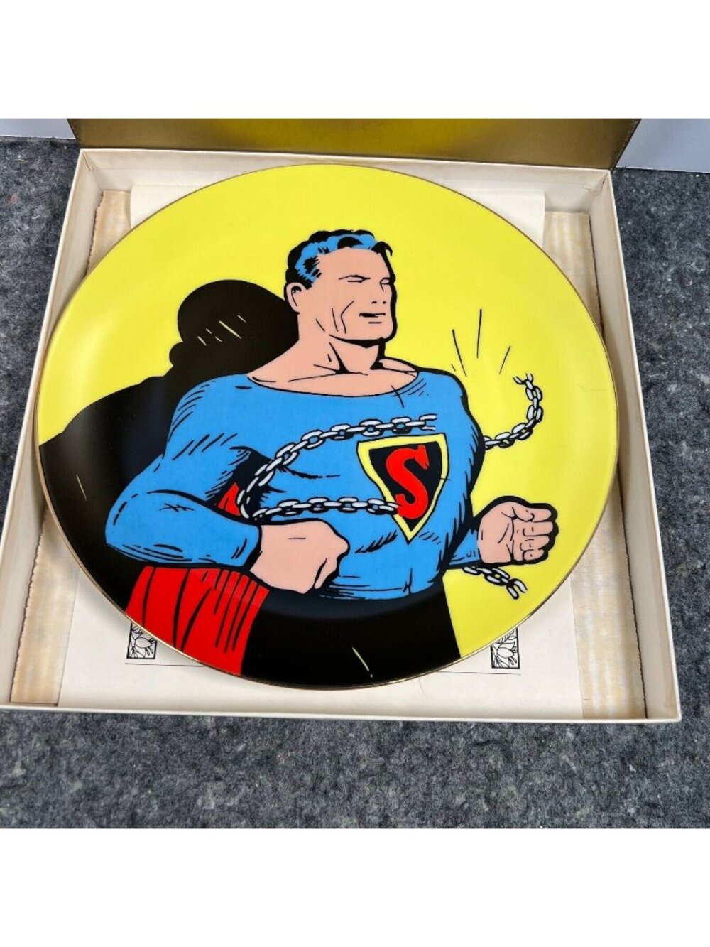Vtg Superman Man of Steel LE Plate #190 Ceramic Art Studios Signed COA Box 1988